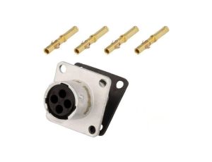 Złącze okrągłe gniazdo kołnierz (4 otwory) na panel -PIN 4 RT00104SNH-K