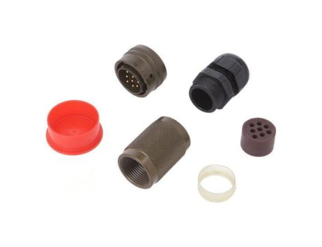 Złącze okrągłe wtyk na przewód -PIN 8 męskie z dławnicą 13A PT06A1608PPG