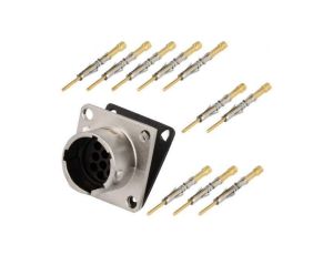 Złącze okrągłe gniazdo kołnierz (4 otwory) na panel -PIN 10 RT0W01210PNH-K