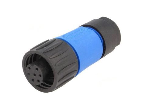 Złącze okrągłe wtyk na przewód -PIN 7 żeńskie bez styków 6+PE C01610D00600010