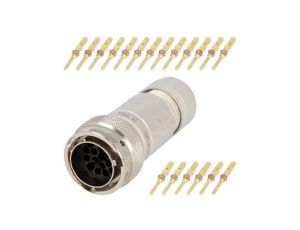 Złącze okrągłe wtyk na przewód -PIN 19 męskie zaciskanie IP67 RT061619PNH-K