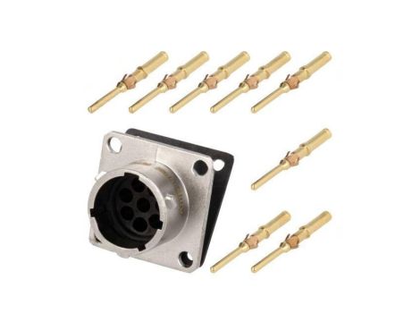 Złącze okrągłe gniazdo kołnierz (4 otwory) na panel -PIN 8 RT00128PNH-K