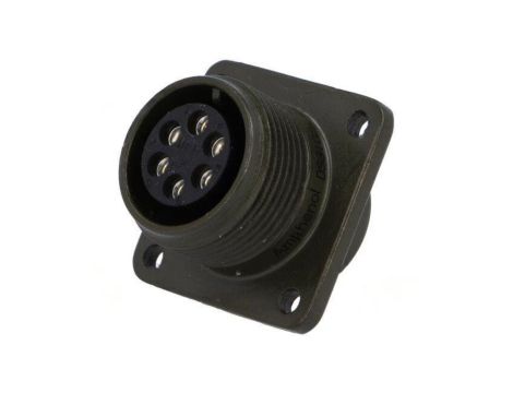 Złącze okrągłe gniazdo kołnierz (4 otwory) na panel -PIN 6 DS3102A 14S-6S