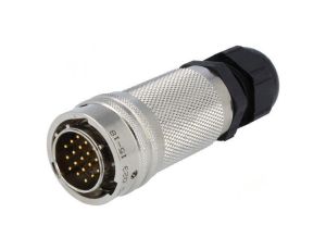 Złącze okrągłe wtyk na przewód -PIN 19 męskie z dławnicą 7 5A PT06A1419PPG023