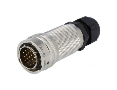 Złącze okrągłe wtyk na przewód -PIN 19 męskie z dławnicą 7 5A PT06A1419PPG023