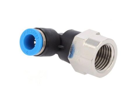 Złączka wtykowa gwintowana,kątowa 90 -0,95-6bar QS -10-80C 153275