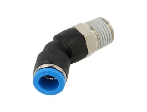 Złączka wtykowa kątowa 45 -0,95-6bar Gwint R 1/4 QS 130600