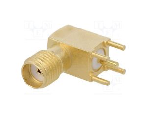 Złącze SMA gniazdo żeńskie kątowe 90 50 THT na PCB PTFE 73391-0083