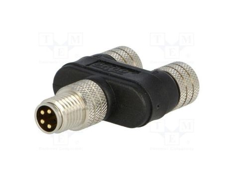 Trójnik PIN 4 60V IP68 Y M8 męski M8 żeński x2 3A 1200895003