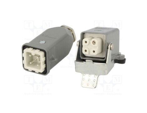 Złącze HDC męskie + żeńskie GWconnect PIN 4 10A 400V 3+PE 93603-0014