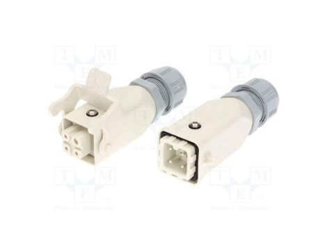 Złącze HDC męskie + żeńskie GWconnect PIN 4 10A 400V 3+PE 93608-0392