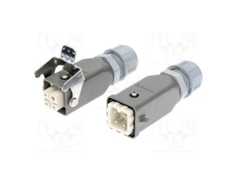 Złącze HDC męskie + żeńskie GWconnect PIN 4 10A 400V 3+PE 93608-0390