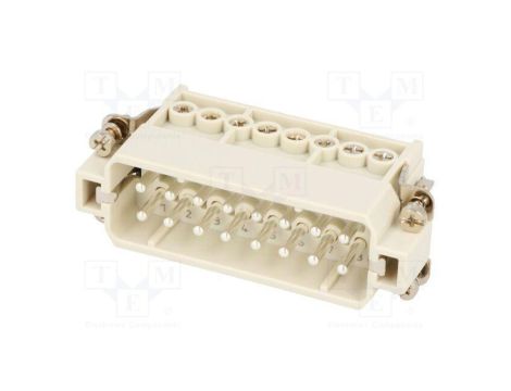 Złącze HDC wkładka stykowa męskie GWconnect PIN 16 16A 250V 93601-0147