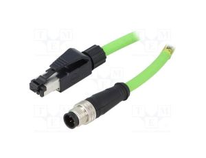 Adapter wtyk RJ45 PIN 4 proste kod D-Ethernet IP67 3m Kat 5e 1201088121