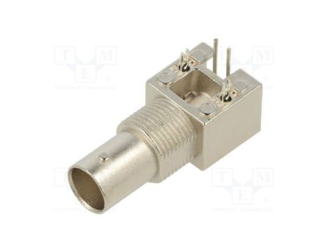 Złącze BNC gniazdo żeńskie kątowe 90 75 THT na PCB złocony 73101-0120