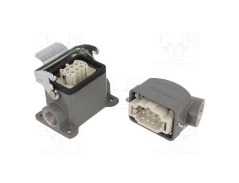 Złącze HDC męskie + żeńskie GWconnect PIN 6 16A 500V 6+PE 93603-0045