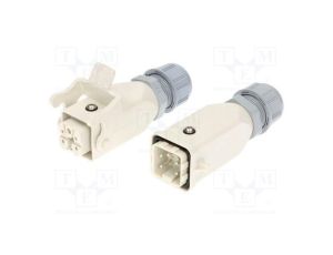 Złącze HDC męskie + żeńskie GWconnect PIN 5 10A 400V 4+PE 93608-0393