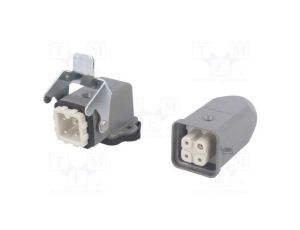 Złącze HDC męskie + żeńskie GWconnect PIN 4 10A 400V 3+PE 93603-0013