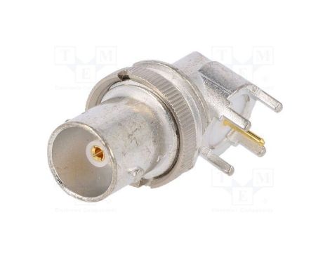 Złącze BNC gniazdo żeńskie kątowe 90 75 THT na PCB PTFE 73171-3356
