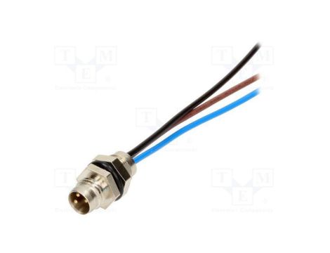 Złącze M8 męskie PIN 3 3A 60V IP67 Nano-Change proste 300mm 1200310004