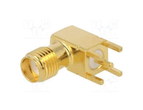 Złącze SMA gniazdo żeńskie kątowe 90 50 THT na PCB PTFE 73100-0114