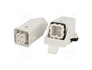 Złącze HDC męskie + żeńskie GWconnect PIN 4 10A 400V 3+PE 93603-0010