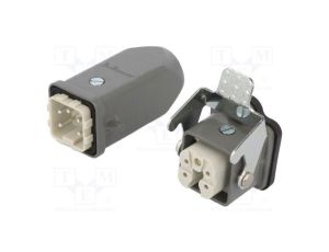 Złącze HDC męskie + żeńskie GWconnect PIN 5 10A 400V 4+PE 93603-0031
