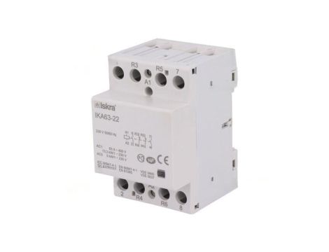 Stycznik 4-biegunowy instalacyjny 63A 230VAC NC x2 + NO x2 30.045.523