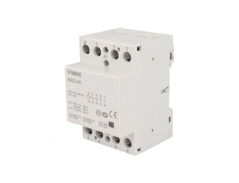 Stycznik 4-biegunowy instalacyjny 63A 230VAC,220VDC NO x4 30.045.011