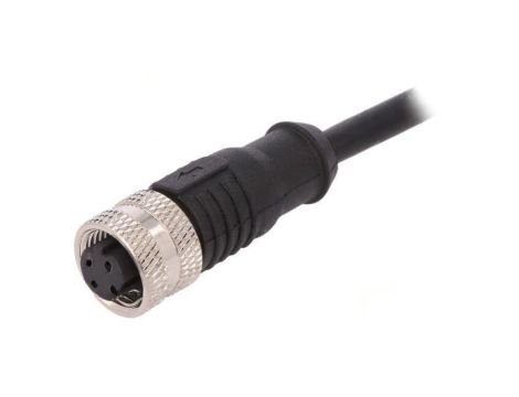 Złącze M12 wtyk żeńskie PIN: 4 proste kod D-Ethernet 4A 250V PXPTPU12FBF04DCL010PUR