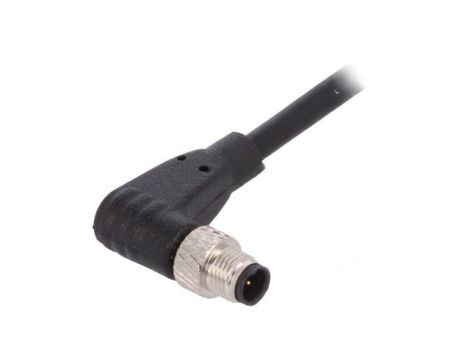 Złącze M5 wtyk męskie przewody PIN: 4 1A kątowe IP67 60V 1m PXPTPU05RAM04ACL010PUR