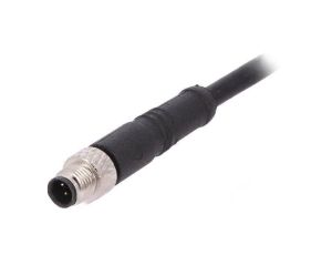 Złącze M5 wtyk męskie przewody PIN: 4 1A proste IP67 60V 1m PXPTPU05FIM04ACL010PUR