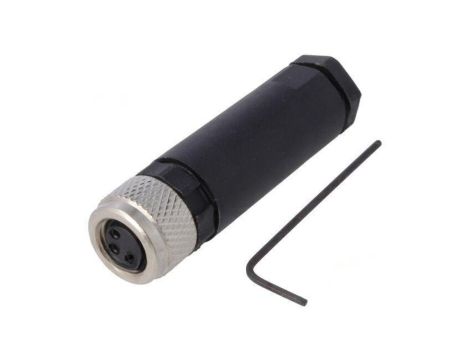 Złącze M8 żeńskie PIN: 3 60V IP67 proste na przewód wtyk 3A PXPPAM08FBF03AST