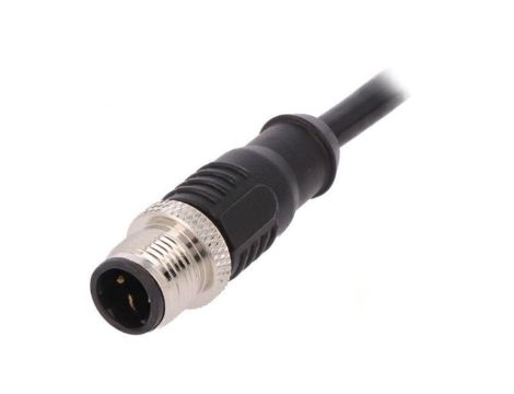 Złącze M12 wtyk męskie PIN: 4 proste kod D-Ethernet 4A 250V PXPPVC12FIM04DCL010PVC