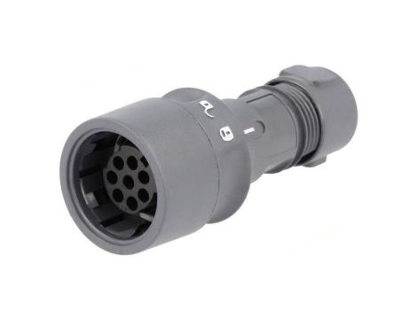 Złącze okrągłe wtyk żeńskie PIN: 8 10A 277V bez styków 79mm PXP6010/08S/CR/0709