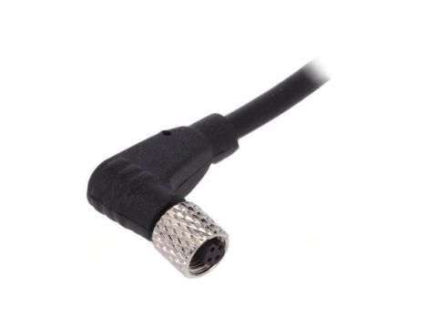 Złącze M5 wtyk żeńskie przewody PIN: 4 1A kątowe IP67 60V PXPTPU05RAF04ACL010PUR