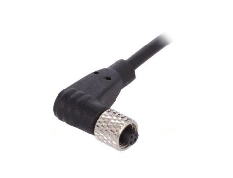 Złącze M5 wtyk żeńskie przewody PIN: 3 1A kątowe IP67 60V PXPPVC05RAF03ACL010PVC