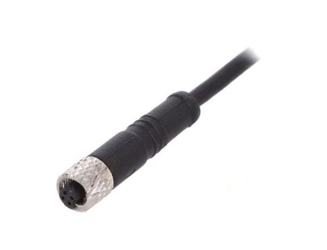 Złącze M5 wtyk żeńskie przewody PIN: 4 1A proste IP67 60V PXPPVC05FBF04ACL010PVC