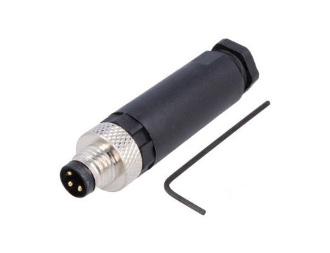 Złącze M8 męskie PIN: 3 60V IP67 proste na przewód wtyk 3A PXPPAM08FIM03AST