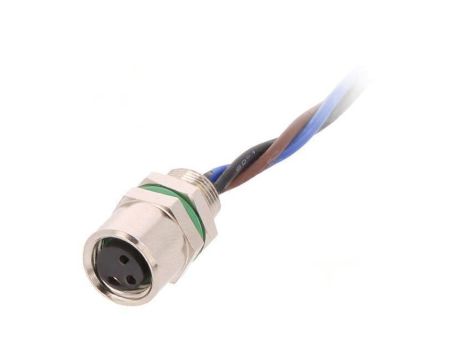 Złącze M8 żeńskie PIN: 3 60V IP67 proste gniazdo 3A 100mm PXMBNI08FPF03AFL001