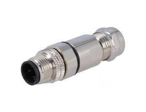 Złącze M12 wtyk PIN: 4 męskie 250V proste IP67 lutowanie 4A PXMBNI12FIM04ASCPG7