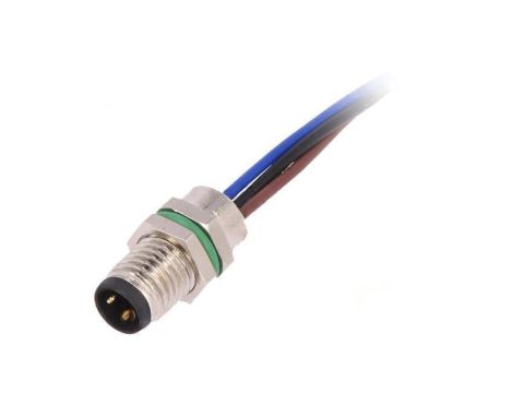 Złącze M8 męskie PIN: 3 60V IP67 na panel,nakrętka od przodu PXMBNI08RPM03AFL001