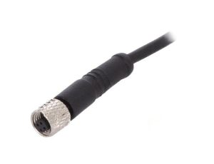 Złącze M5 wtyk żeńskie przewody PIN: 3 1A proste IP67 60V PXPPVC05FBF03ACL010PVC