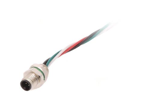 Złącze M5 gniazdo męskie przewody na panel,nakrętka od tyłu PXMBNI05FPM04AFL001