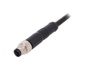 Złącze M5 wtyk męskie przewody PIN: 3 1A proste IP67 60V 1m PXPPVC05FIM03ACL010PVC