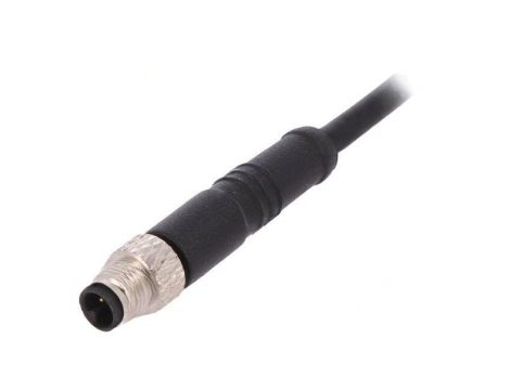 Złącze M5 wtyk męskie przewody PIN: 3 1A proste IP67 60V 1m PXPPVC05FIM03ACL010PVC