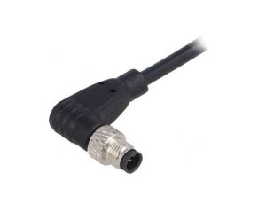 Złącze M5 wtyk męskie przewody PIN: 4 1A kątowe IP67 60V 1m PXPPVC05RAM04ACL010PVC