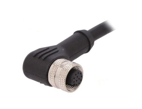 Złącze M12 wtyk żeńskie PIN: 12 kątowe 1,5A 30V IP67 przewody PXPTPU12RAF12ACL010PUR