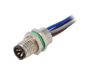 Złącze M8 męskie PIN: 5 30V IP67 na panel,nakrętka od przodu PXMBNI08RPM05BFL001