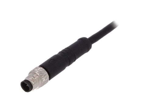 Złącze M5 wtyk męskie przewody PIN: 4 1A proste IP67 60V 1m PXPPVC05FIM04ACL010PVC